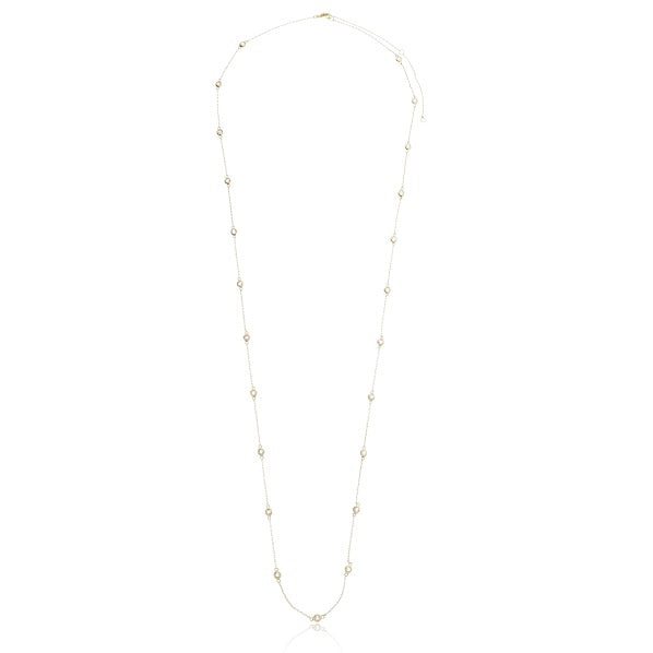 Colar Feminino Comprido com Zircônias