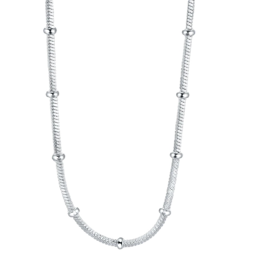 Colar Feminino Snake Quadrada com Esferas