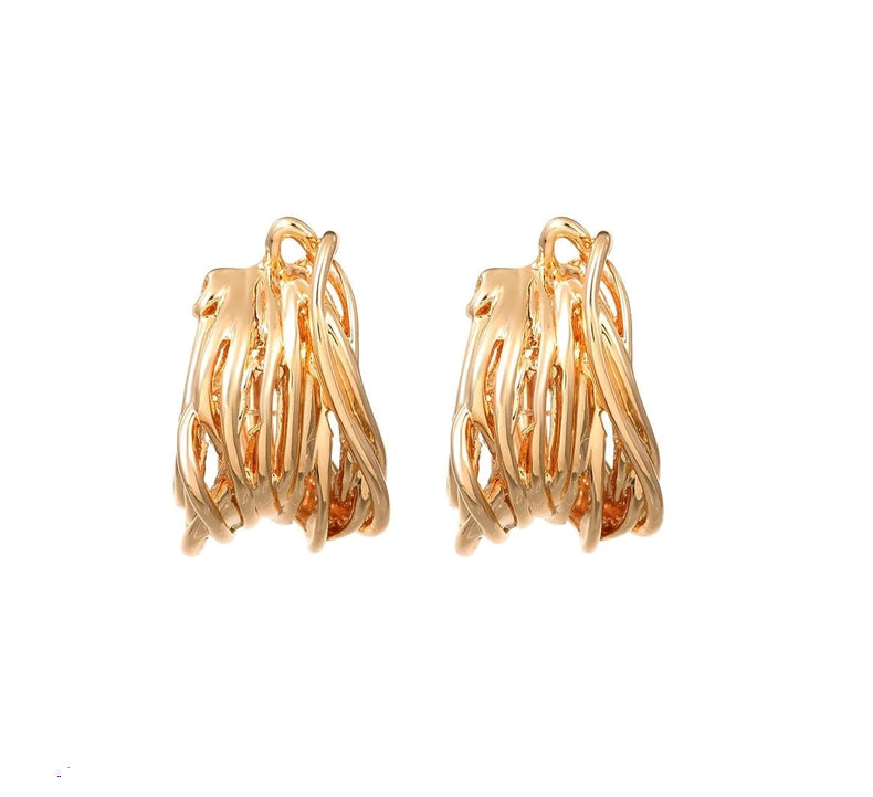 Intertwined Strands Half Hoop Earring