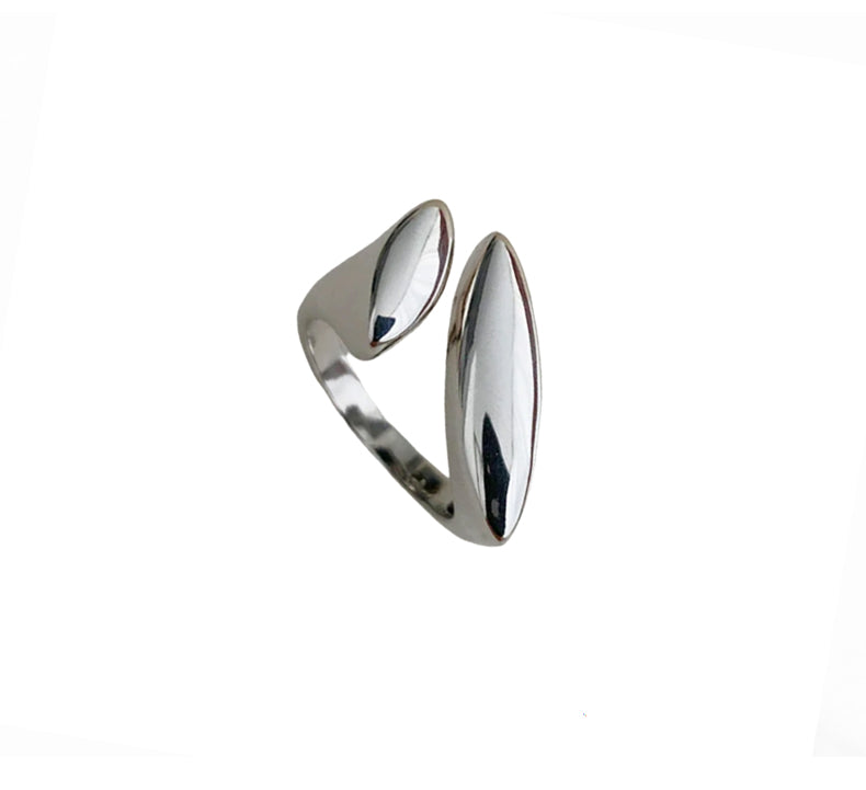 Domed Diamond Adjustable Ring (925 Sterling Silver)