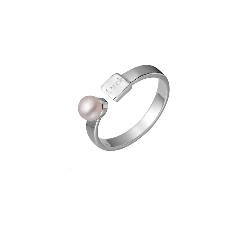 Luck Adjustable Ring with Pearl (925 Sterling Silver)