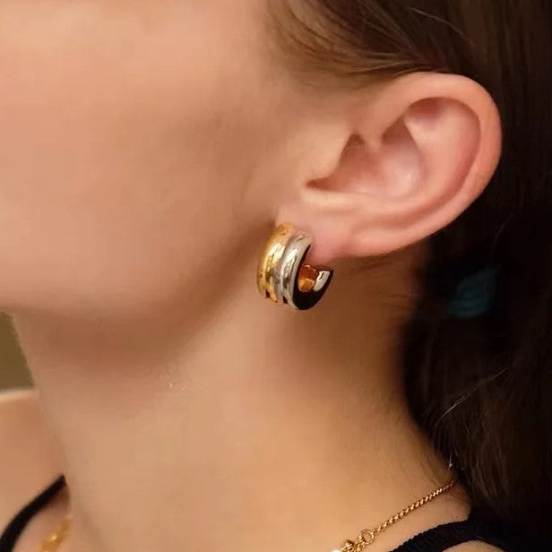 Half Hoop Earring 2 Tones
