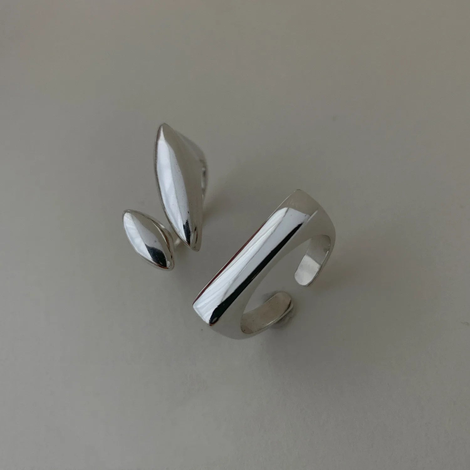 Domed Diamond Adjustable Ring (925 Sterling Silver)