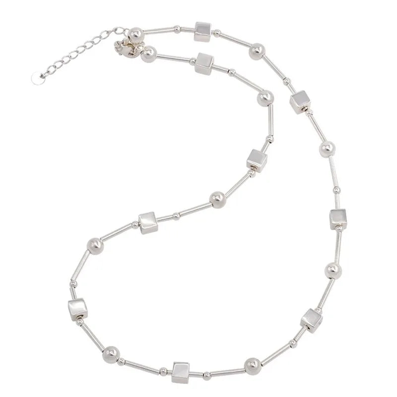 Geometric Cubes and Spheres Choker (925 Sterling Silver)