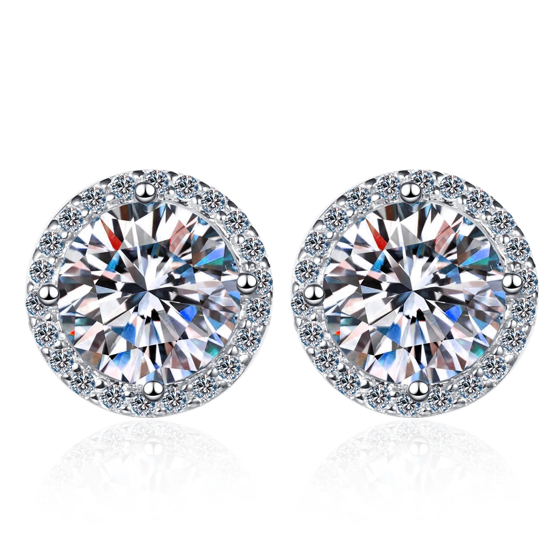 Zirconia Solitaire Earring (925 Sterling Silver)