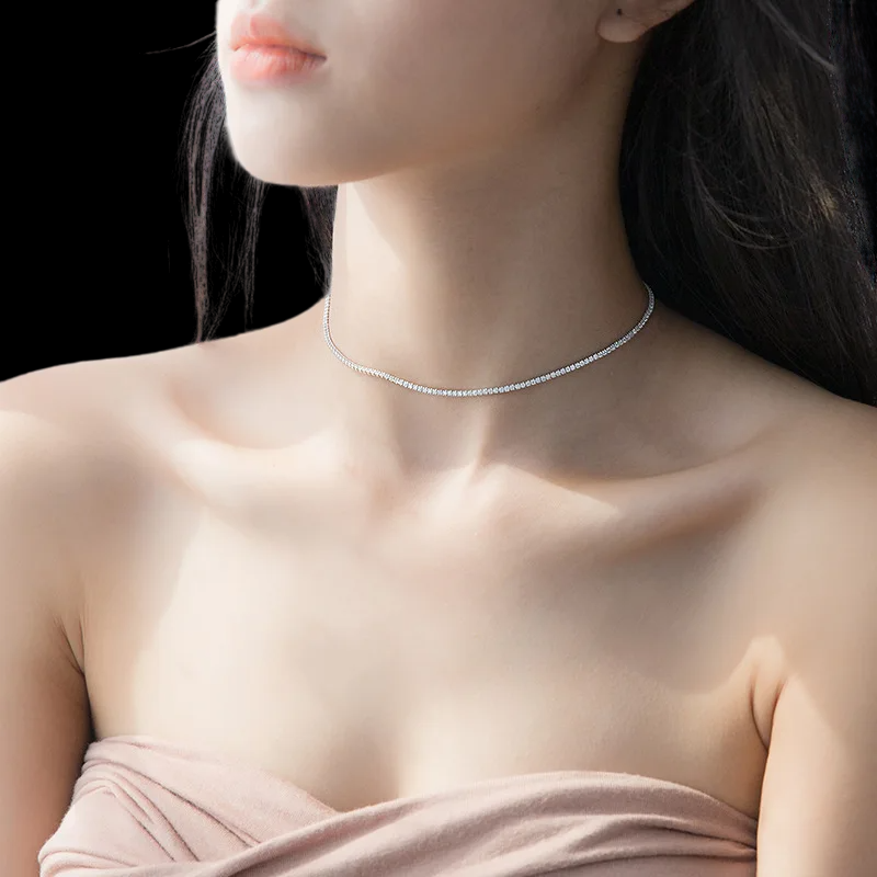 Zirconia Choker (925 Sterling Silver) 