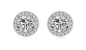 Zirconia Solitaire Earring (925 Sterling Silver)