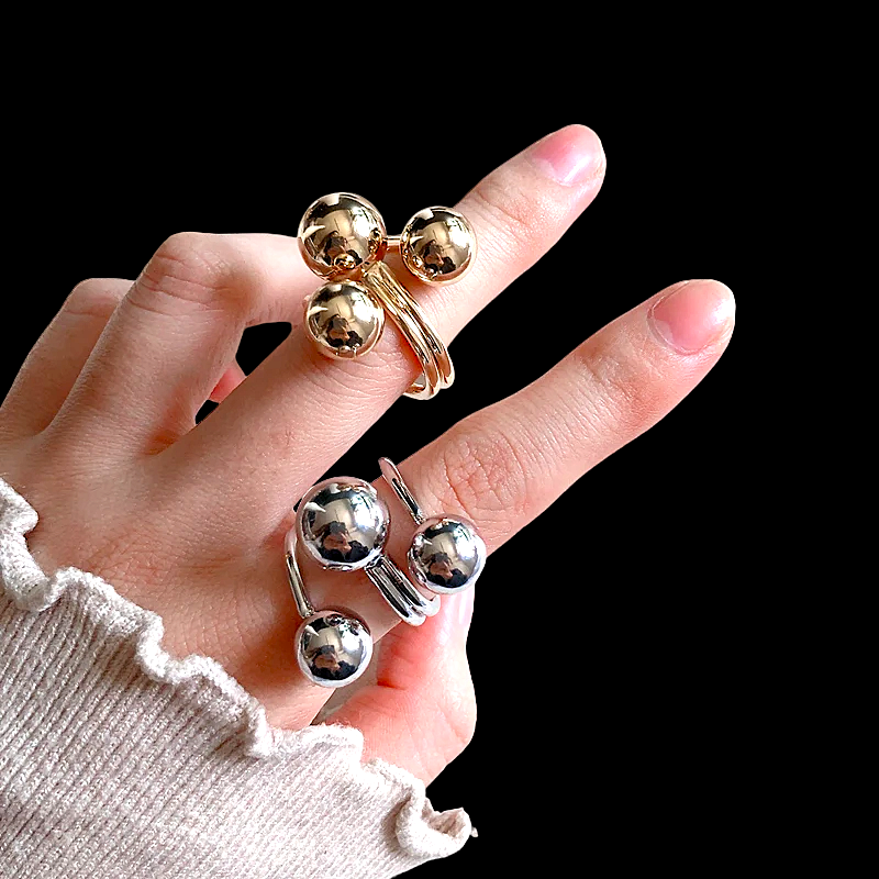 Anel Feminino Ajustável 3 Esferas