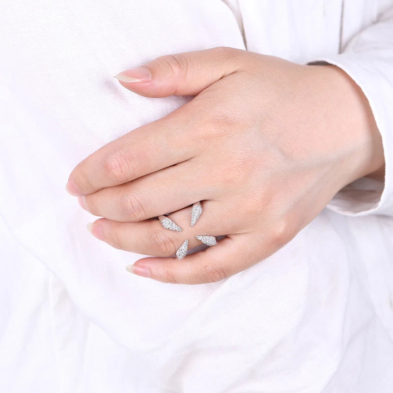 Eagle Claws and Zirconia Adjustable Ring
