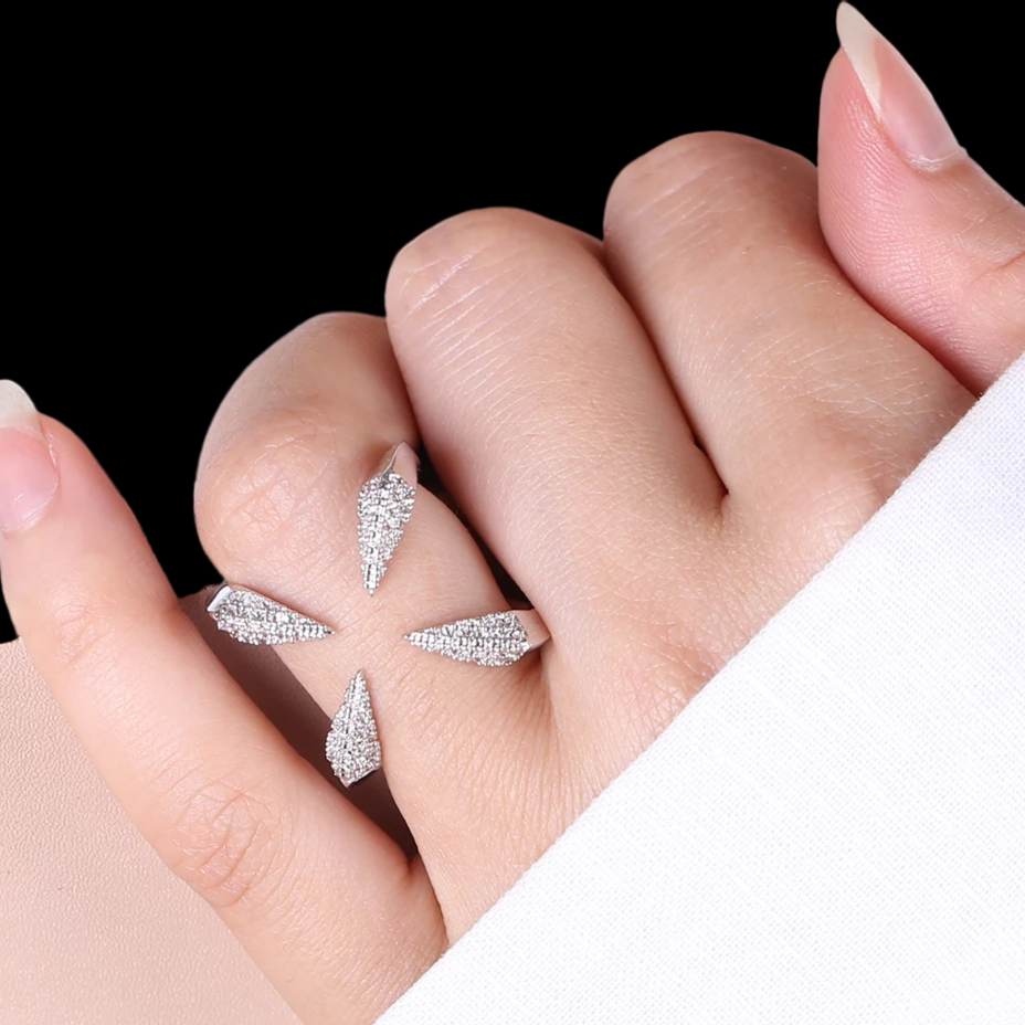 Eagle Claws and Zirconia Adjustable Ring