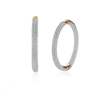 Brinco Argolas Feminino Cravejada de Zircônias