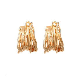 Intertwined Strands Half Hoop Earring