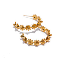 Flowers Half Hoop Earring