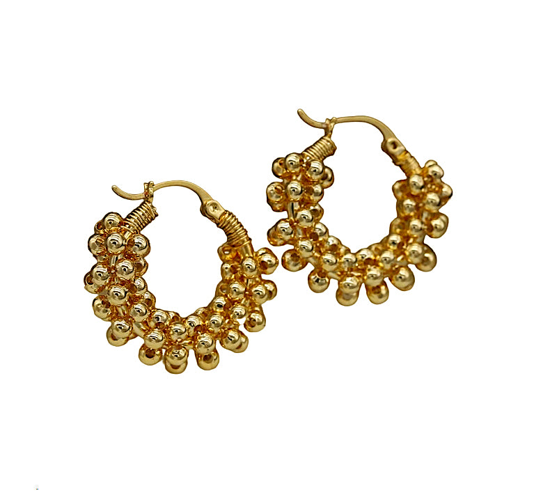 Gold Polka Dot Hoop Earring