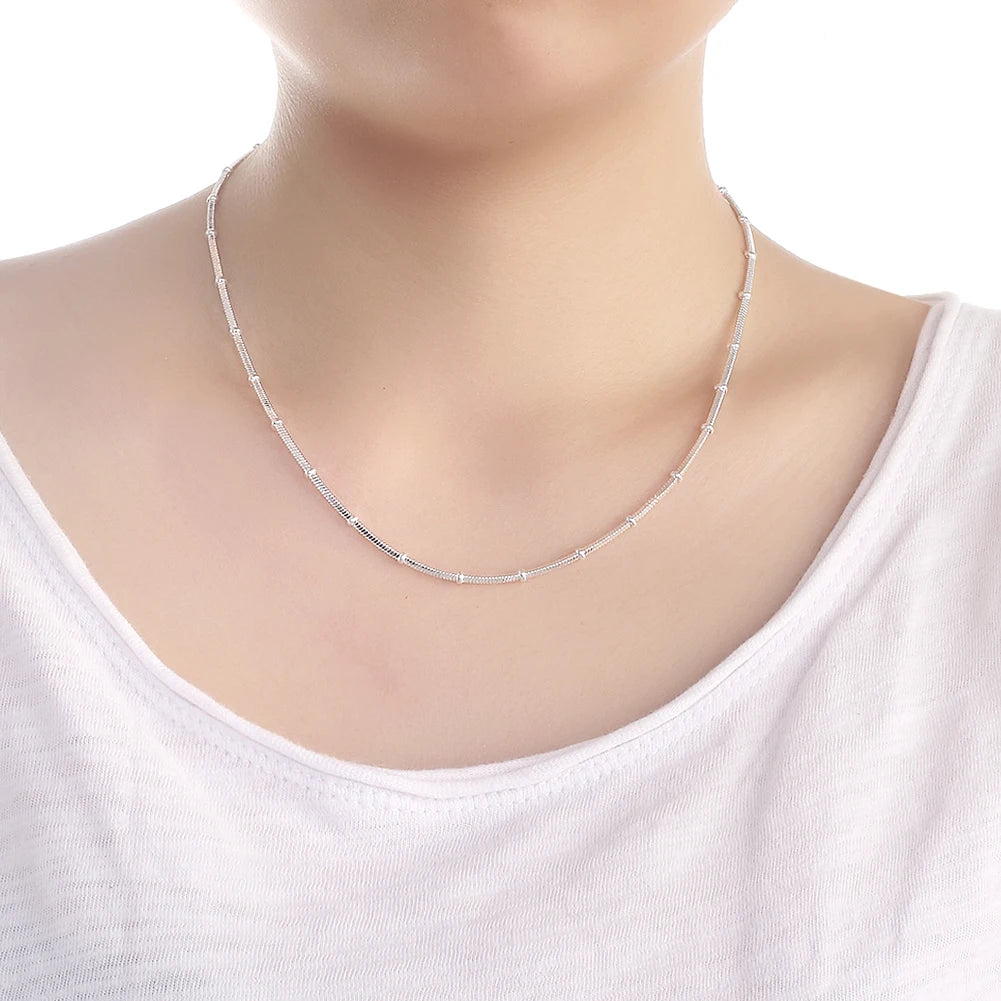 Colar Feminino Snake Quadrada com Esferas
