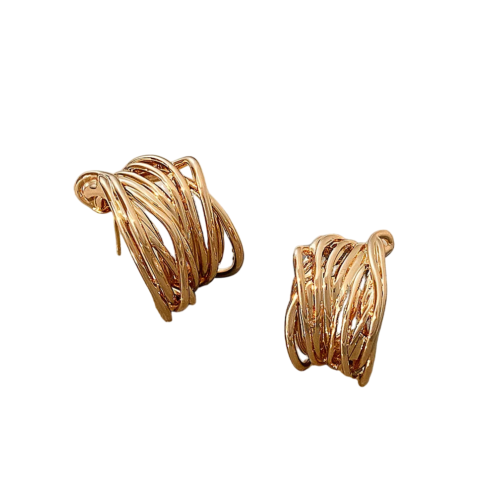 Intertwined Strands Half Hoop Earring