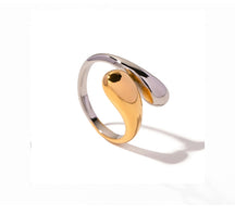 Bicolor Drop Shape Adjustable Ring 