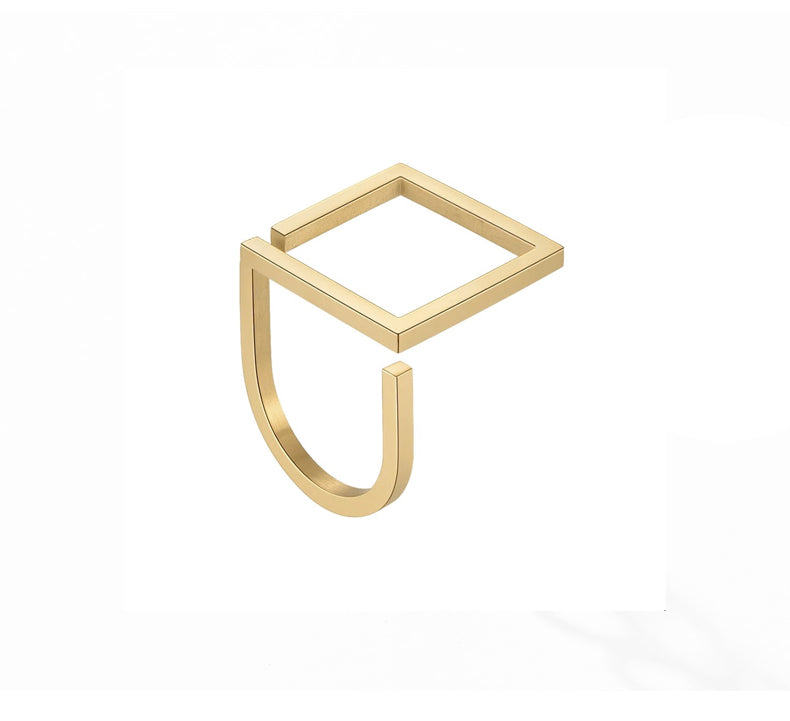 Anel Ajustável Feminino Geométrico Architetto