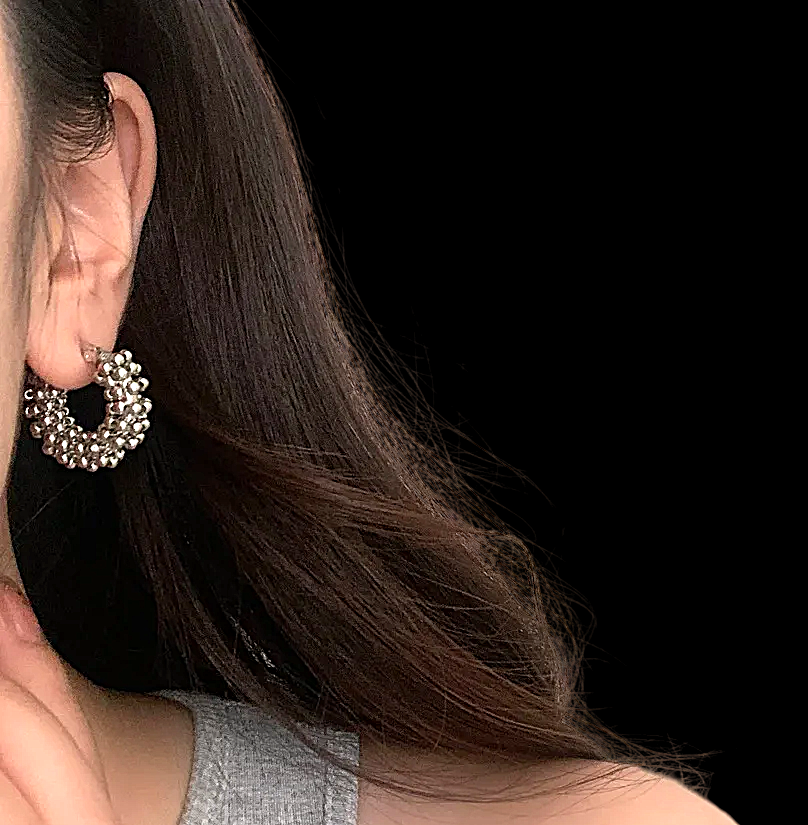 Gold Polka Dot Hoop Earring