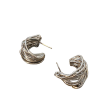Intertwined Strands Half Hoop Earring