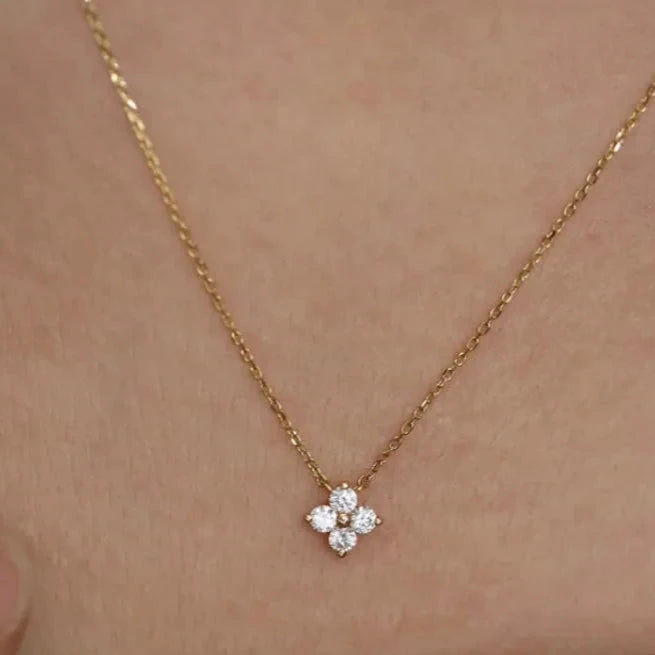 Flower Shape Light Point Chain (925 Sterling Silver)