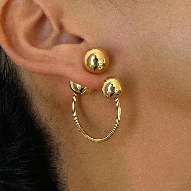 Half Hoop Earring 3 Balls