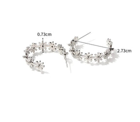 Flowers Half Hoop Earring
