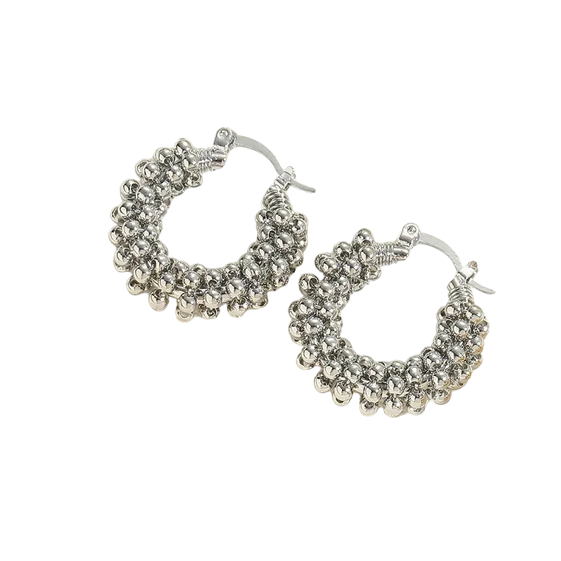 Gold Polka Dot Hoop Earring