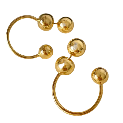 Half Hoop Earring 3 Balls