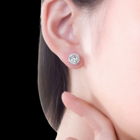 Zirconia Solitaire Earring (925 Sterling Silver)