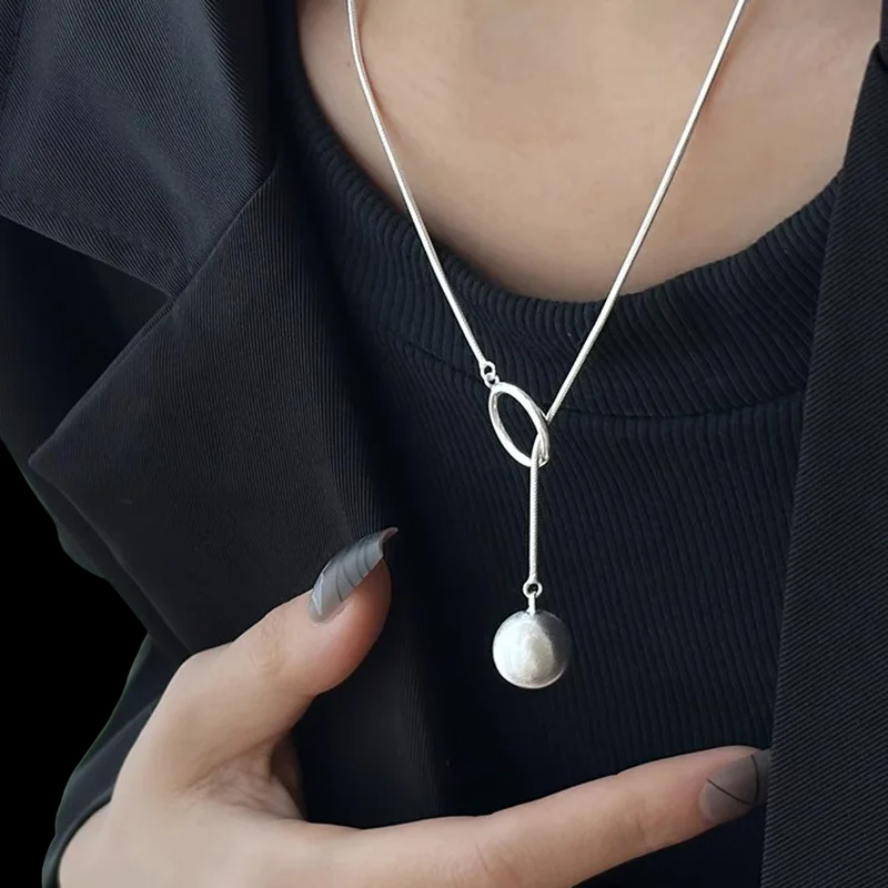 Snake Adjustable Choker with Matte Sphere (925 Sterling Silver)
