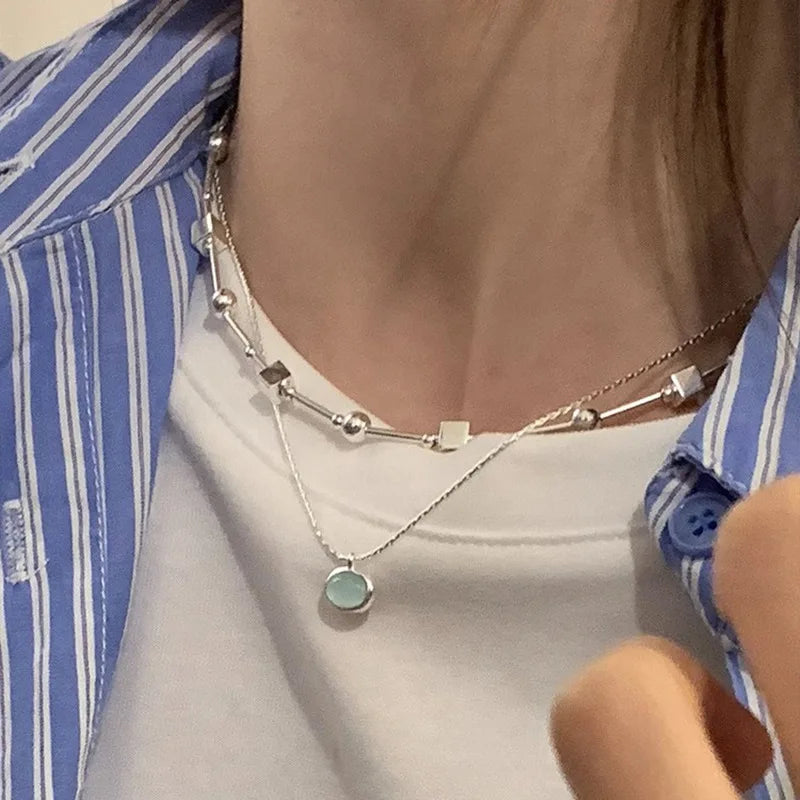Geometric Cubes and Spheres Choker (925 Sterling Silver)