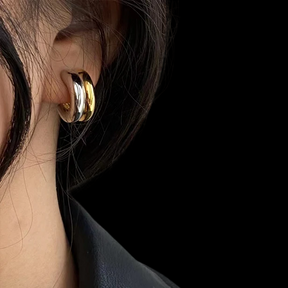 Half Hoop Earring 2 Tones 