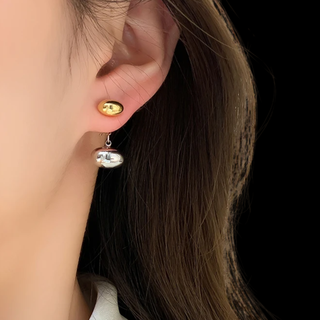 Bean Grain Earring 2 Tones 