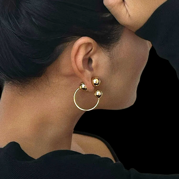 Half Hoop Earring 3 Balls