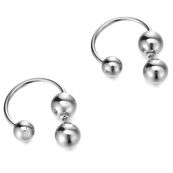 Half Hoop Earring 3 Balls