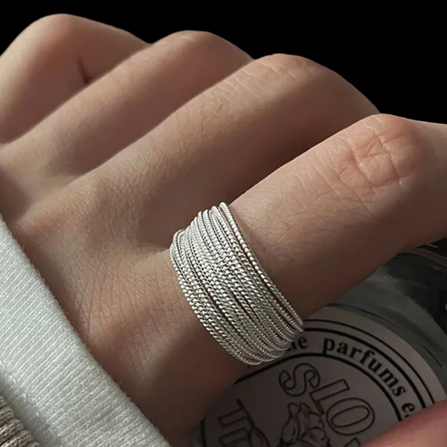 Thousand Strings Adjustable Ring (925 Sterling Silver)