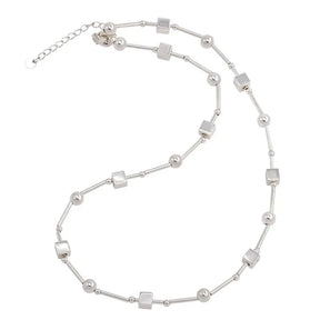 Geometric Cubes and Spheres Choker (925 Sterling Silver)