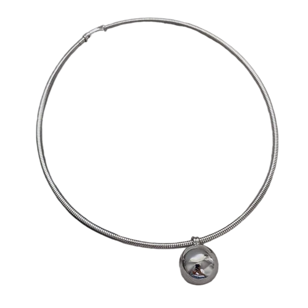 Stainless Steel Choker Choker with Ball Pendant