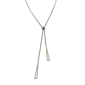 Colar Feminino Comprido Ajustável com Pingente Triângulos