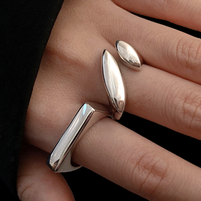 Domed Diamond Adjustable Ring (925 Sterling Silver)