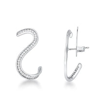 Brinco Feminino Curvas com Zircônias