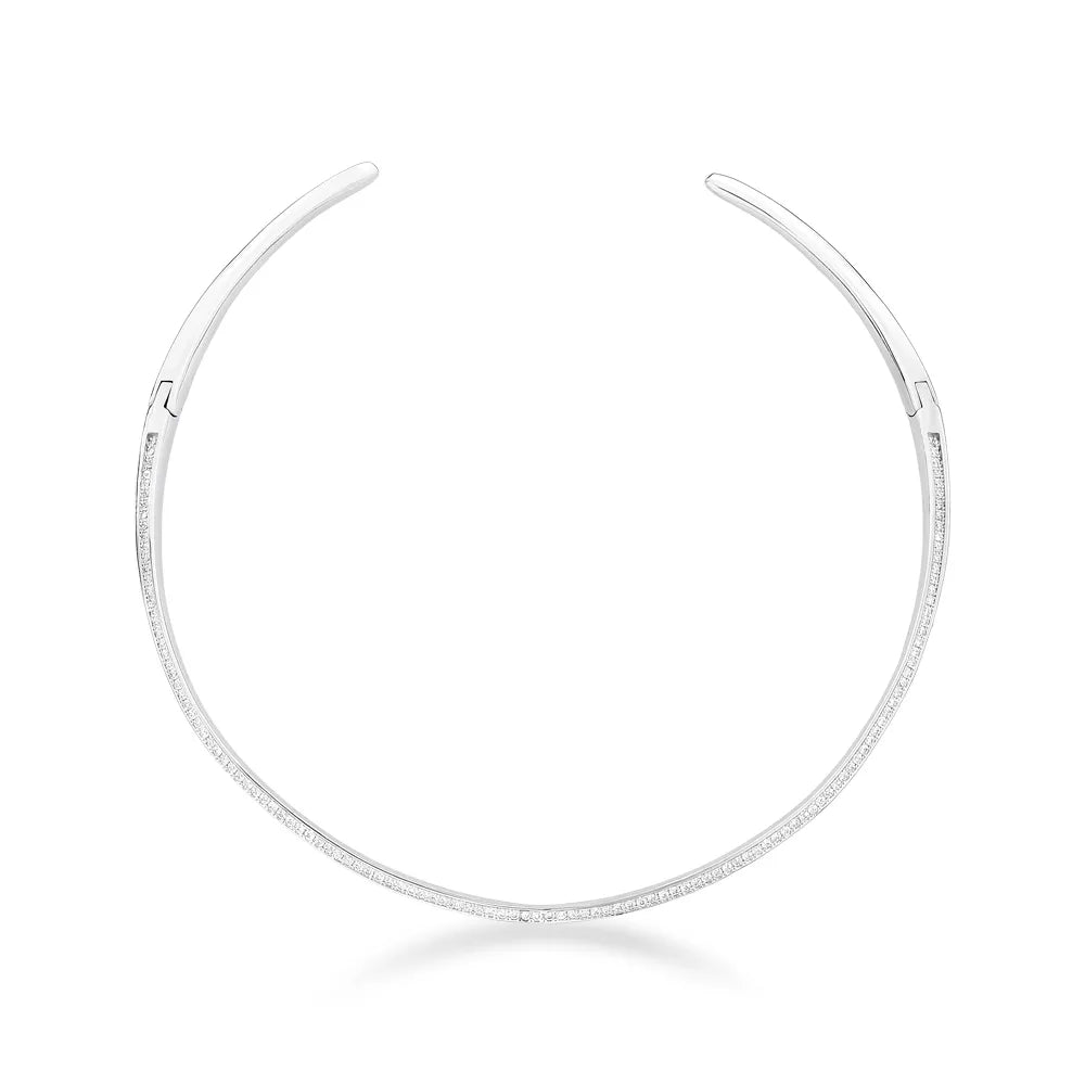 Gargantilha Feminina Dura Articulada de Carré de Zircônias